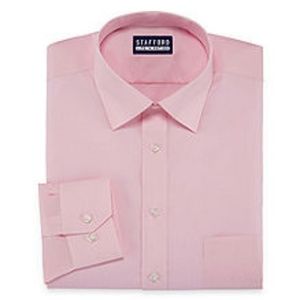 Stafford Mens Long Sleeve Botton Down Dress Shirt